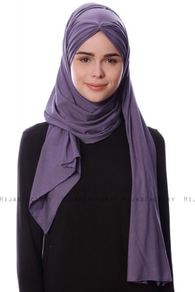 Eslem - Hijab Pile Jersey Violet Foncé - Ecardin