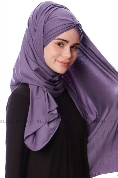Eslem - Hijab Pile Jersey Violet Foncé - Ecardin