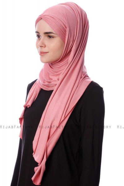 Eslem - Hijab Pile Jersey Rose Foncé - Ecardin
