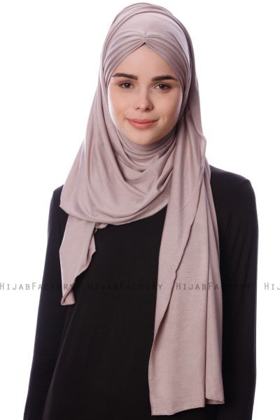 Eslem - Hijab Pile Jersey Gris Pierre - Ecardin