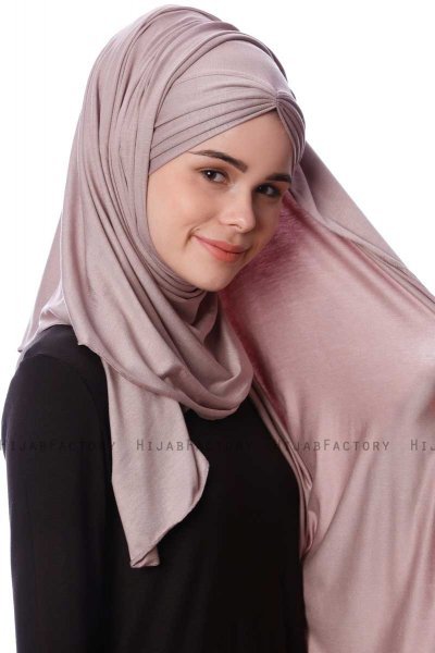 Eslem - Hijab Pile Jersey Gris Pierre - Ecardin