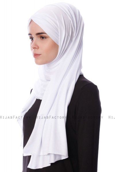 Eslem - Hijab Pile Jersey Blanc - Ecardin