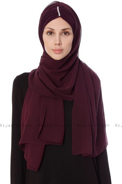 Evren - Chiffon Hijab Prune