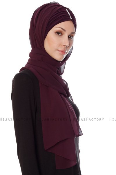 Evren - Chiffon Hijab Prune