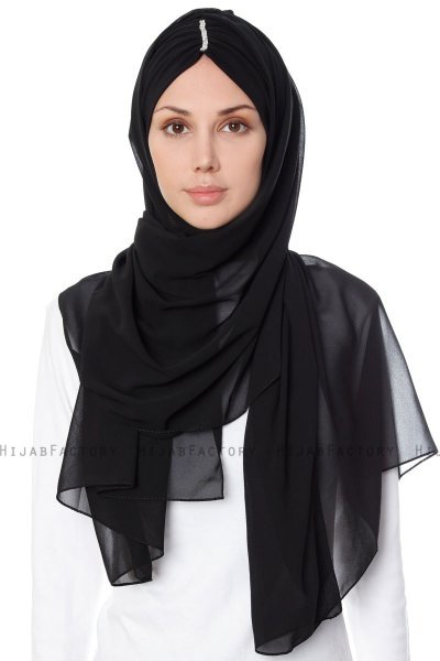 Evren - Chiffon Hijab Noir