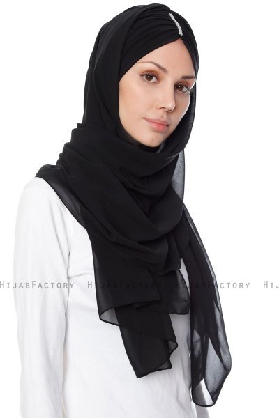Evren - Chiffon Hijab Noir