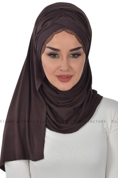 Filippa - Hijab Coton Pratique Marron - Ayse Turban
