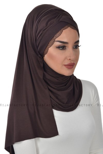 Filippa - Hijab Coton Pratique Marron - Ayse Turban