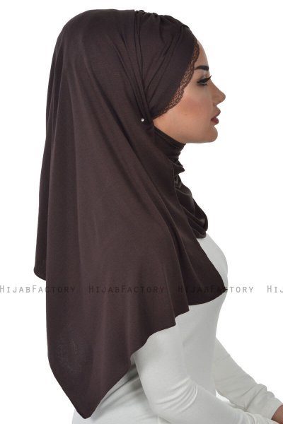 Filippa - Hijab Coton Pratique Marron - Ayse Turban
