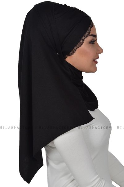 Filippa - Hijab Coton Pratique Noir - Ayse Turban