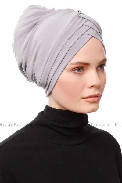 Gamze - Turban Gris Clair