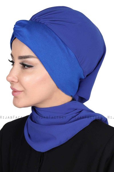 Gill - Hijab Pratique Bleu & Bleu