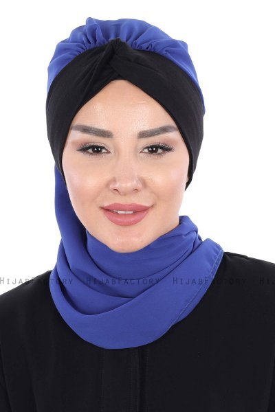 Gill - Hijab Pratique Bleu & Noir
