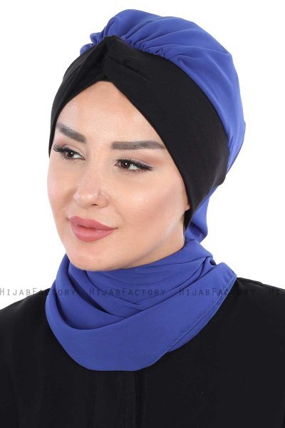 Gill - Hijab Pratique Bleu & Noir