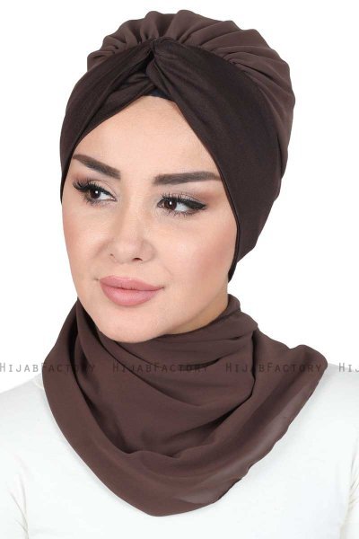 Gill - Hijab Pratique Marron & Marron