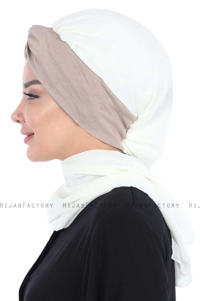 Gill - Hijab Pratique Crème & Taupe