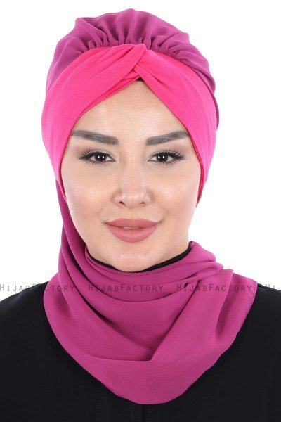 Gill - Hijab Pratique Fuchsia & Fuchsia