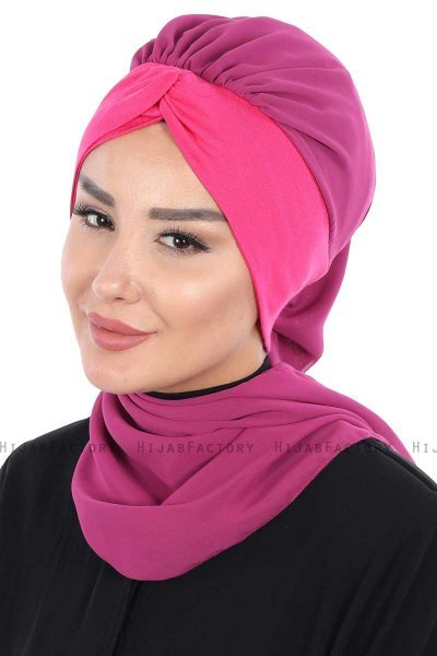 Gill - Hijab Pratique Fuchsia & Fuchsia