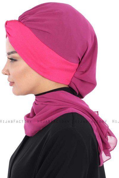 Gill - Hijab Pratique Fuchsia & Fuchsia