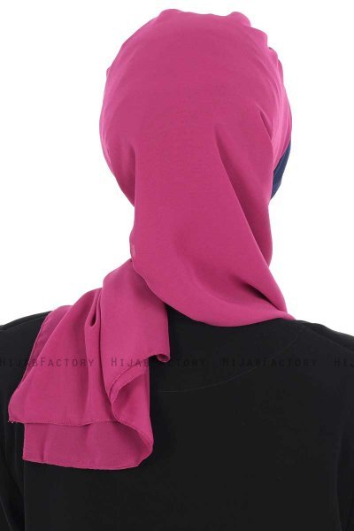 Gill - Hijab Pratique Fuchsia & Bleu Marin
