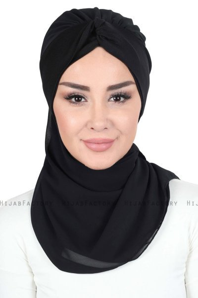 Gill - Hijab Pratique Noir & Noir