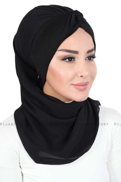 Gill - Hijab Pratique Noir & Noir