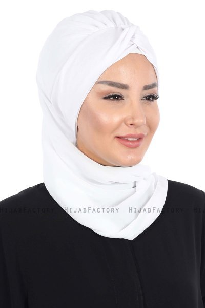 Gill - Hijab Pratique Blanc & Blanc