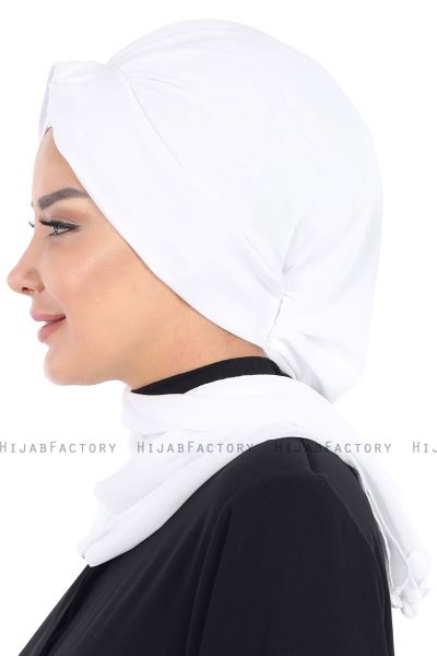 Gill - Hijab Pratique Blanc & Blanc