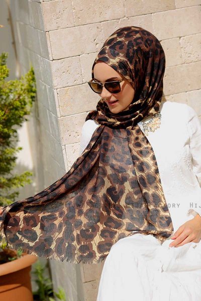 Gizala - Hijab à Motifs Léopard - Sal Evi