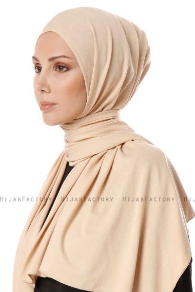 Hande - Hijab En Coton Beige - Gülsoy
