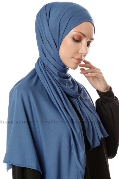 Hande - Hijab En Coton Indigo - Gülsoy