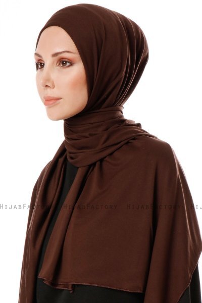 Hande - Hijab En Coton Marron Foncé - Gülsoy