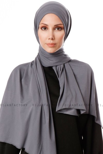 Hande - Hijab En Coton Gris Foncé - Gülsoy