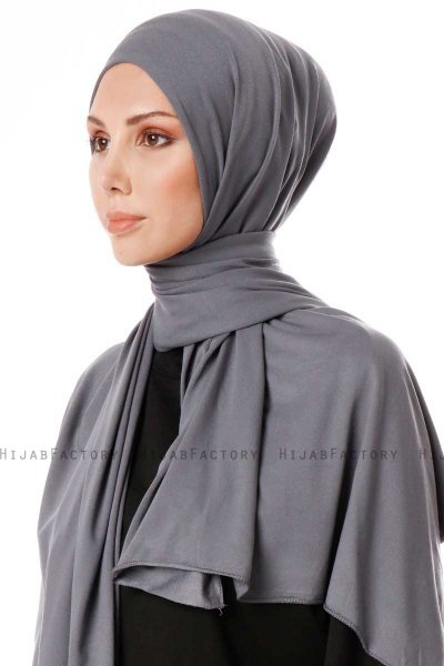 Hande - Hijab En Coton Gris Foncé - Gülsoy