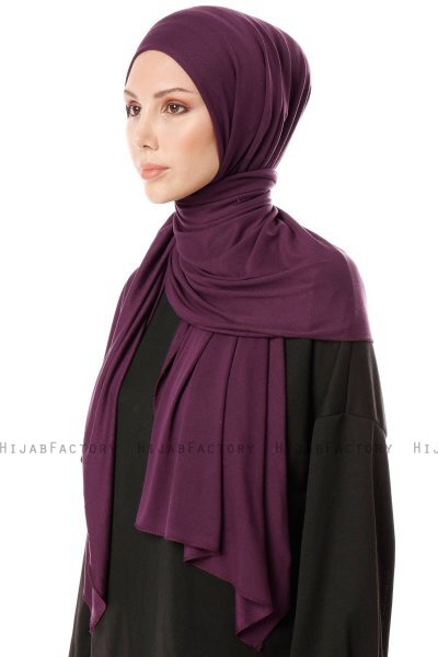 Hande - Hijab En Coton Prune - Gülsoy