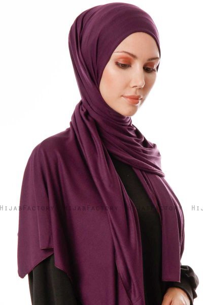 Hande - Hijab En Coton Prune - Gülsoy