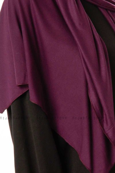 Hande - Hijab En Coton Prune - Gülsoy