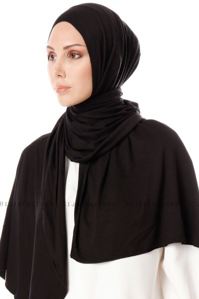 Hande - Hijab En Coton Noir - Gülsoy