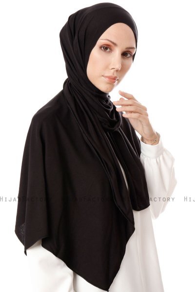 Hande - Hijab En Coton Noir - Gülsoy