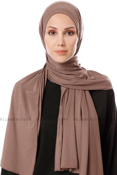 Hande - Hijab En Coton Taupe - Gülsoy