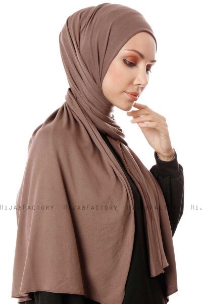 Hande - Hijab En Coton Taupe - Gülsoy
