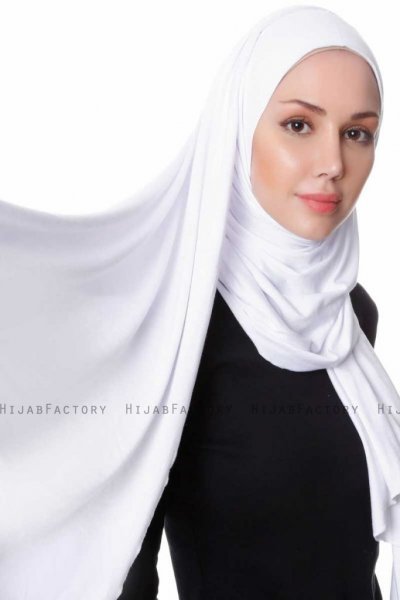 Hanfendy Vit Praktisk One Piece Sjal Hijab 201702d