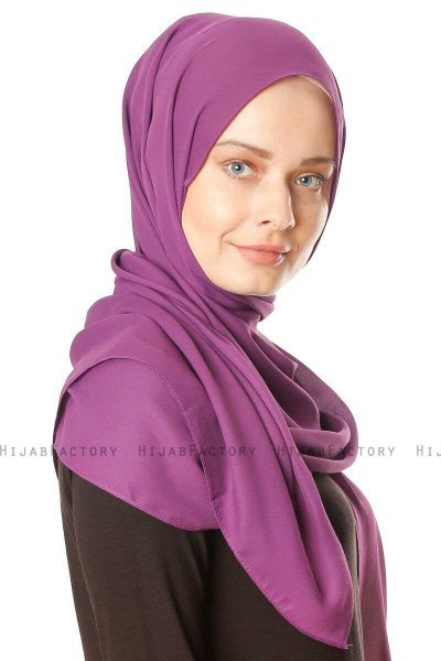 Hazal - Hijab Crepe Violet - Ecardin
