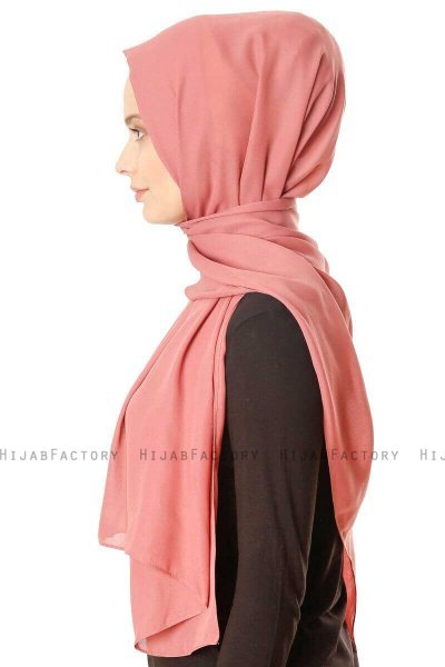 Hazal - Hijab Crepe Rouge Brique - Ecardin