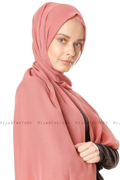 Hazal - Hijab Crepe Rouge Brique - Ecardin