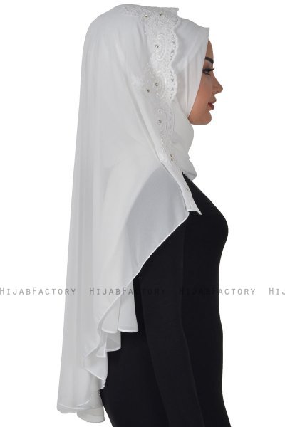 Helena - Hijab Pratique Blanc Cassé - Ayse Turban