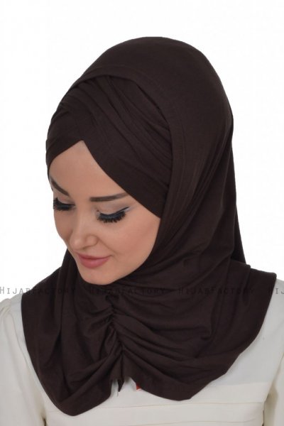 Hilda - Hijab En Coton Marron