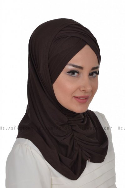 Hilda - Hijab En Coton Marron