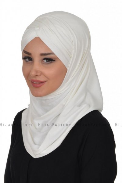 Hilda - Hijab En Coton Crème