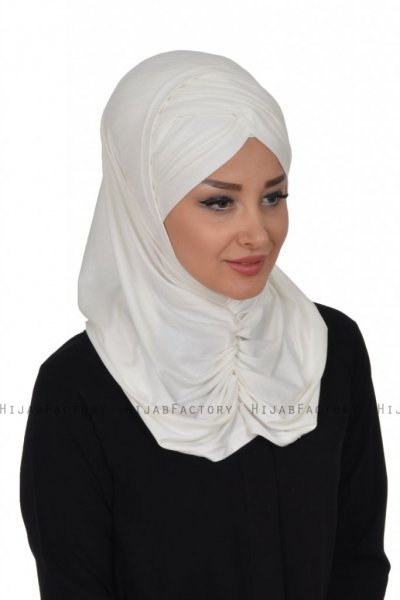 Hilda - Hijab En Coton Crème